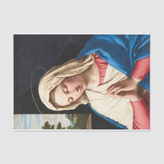 De Madonna in het gebed, een landschap buiten Tissuepapier (Voorkant)