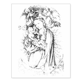 De Madonna op de Crescent Rubber Stamp Rubberstempel