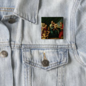 De Madonna van de vis c.1513 Vierkante Button 5,1 Cm (In situ)