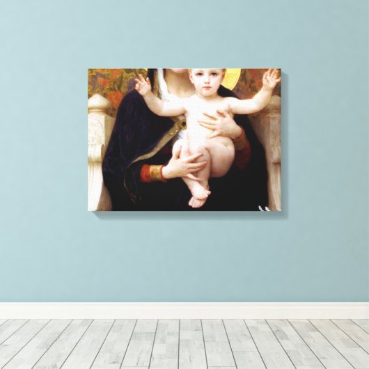 De Madonna van Lilies William Adolphe Bouguereau Canvas Afdruk (Insitu (Houten vloer))