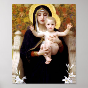 De Madonna van Lilies William Adolphe Bouguereau Poster