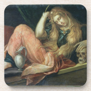 De Magdalene (olie op het canvas) Bier Onderzetter