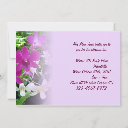 De magenta Uitnodiging van Orchideeën (Voorkant)