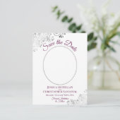 De magenta van de aciteit & het Witte Weddenschap Aankondigingskaart (Staand voorkant)