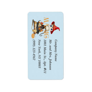 De Magic Witch Uil Herfst Halloween thema Etiket