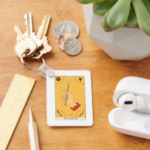 De Magicische tarotkaart oneindig vier elementen Sleutelhanger