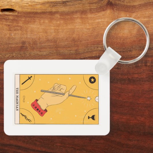 De Magicische tarotkaart oneindig vier elementen Sleutelhanger (Voorkant)