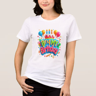 De magie van ballonnen taart Happy Birthday Tri-Blend Shirt