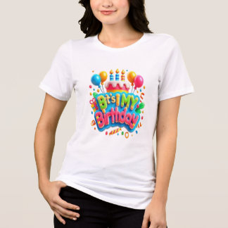 De magie van ballonnen taart Happy Birthday Tri-Blend Shirt