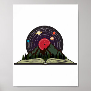 de magie van boeken vintage vinylplaat poster