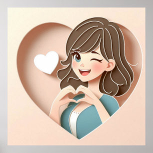 De magie van de liefde van Winking Girl Poster
