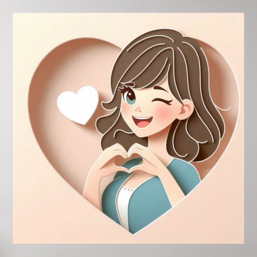 De magie van de liefde van Winking Girl Poster (Voorkant)