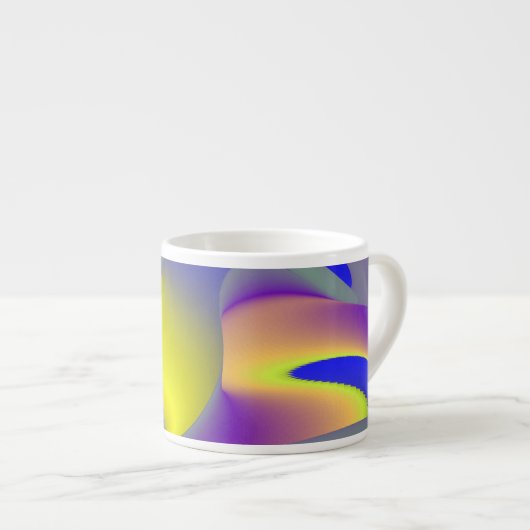 De Magie van de Zomer, Abstracte 3D Kunst Espresso Kop (Voorkant rechts)