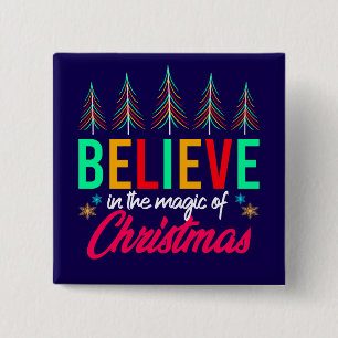 De magie van Kerstmis 82303 Vierkante Button 5,1 Cm