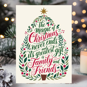 De Magie van Kerstmis Familie en Vrienden Feestdagen Kaart