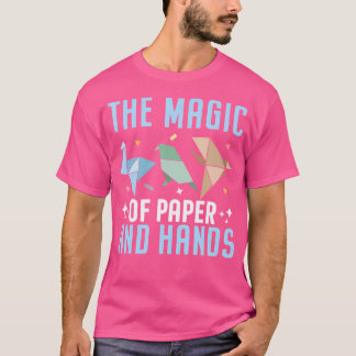 De magie van papier en handen origami t-shirt