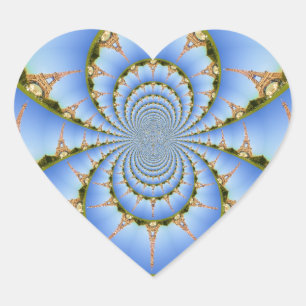 De magie van Parijs: geometrische Eiffeltoren Hart Sticker
