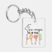 De magie zit in je LIEFDE Sleutelhanger (Voorkant Links)