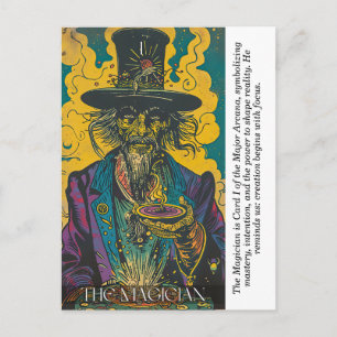 De Magiër Tarot Vintage Mystieke Grote Arcana Briefkaart