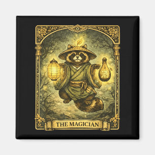 De Magiër Tarotkaart Tanuki Yokai Wasbeer Magneet
