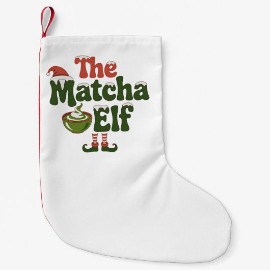 De magische Drink van de Matcha Elf Kleine Kerstsok (Voorkant)