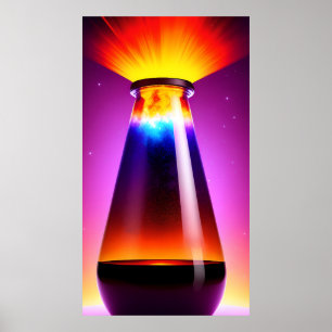 De magische fles Lavalamp Verloop AI Poster