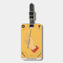 De Magische hand vier elementen tarot card yellow
