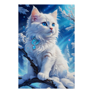 De magische katachtige van de winter perfect poster