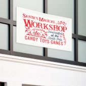 De magische kerstworkshop van de kerstman spandoek (Buitenkant Gebouw)