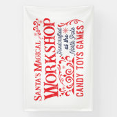 De magische kerstworkshop van de kerstman spandoek (Verticaal)