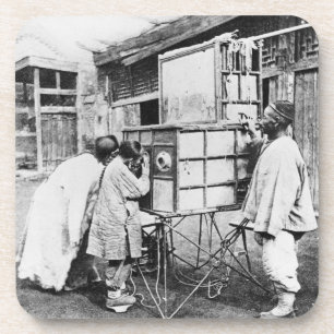 De magische lantaarn, c.1870 (b/w foto) bier onderzetter