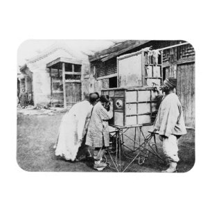 De magische lantaarn, c.1870 (b/w foto) magneet