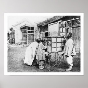 De magische lantaarn, c.1870 (b/w foto) poster