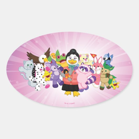 De Magische Wereld van Webkinz Ovale Sticker (Voorkant)