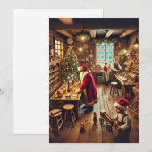 De magische werkplaats van de Kerstman Feestdagenkaart (Voorkant / Achterkant)