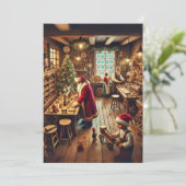 De magische werkplaats van de Kerstman Feestdagenkaart (Staand voorkant)