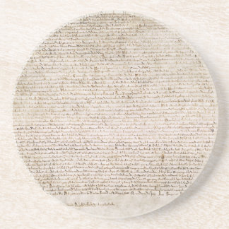 De Magna Carta van het Handvest van de vrijheden v Zandsteen Onderzetter