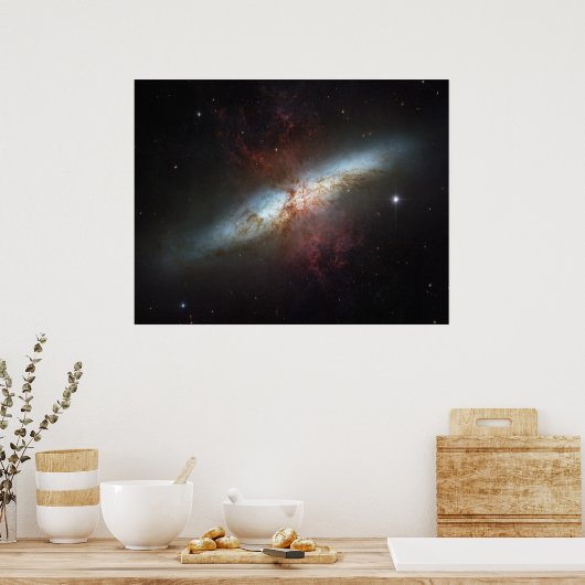 De Magnificent Starburst Galaxy, Messier 82 (M82) Poster (Keuken)