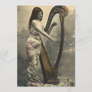 De magnifiques invitations de Harpist de femme Vin
