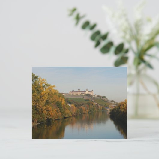 De Main en Marienberg Fortress, Würzburg Briefkaart (Staand voorkant)