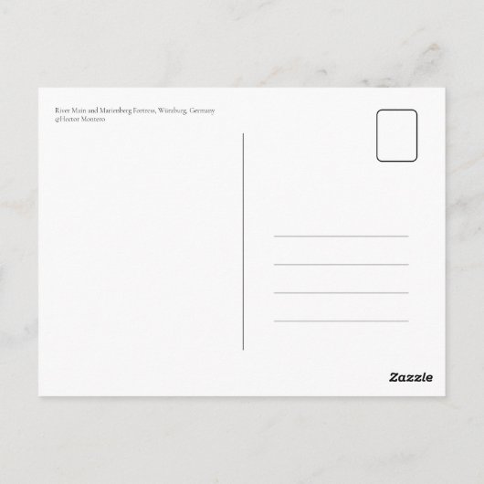 De Main en Marienberg Fortress, Würzburg Briefkaart (Achterkant)