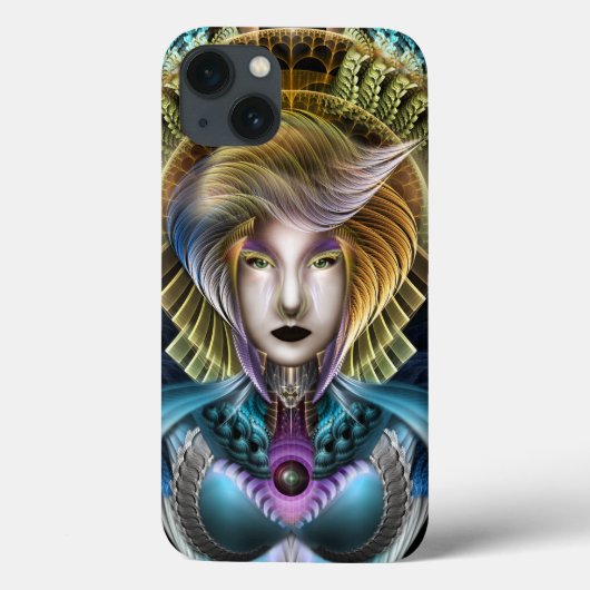 De Majesteit Trilia Fractal Fantasy Portret Case-Mate iPhone Case (Achterkant)