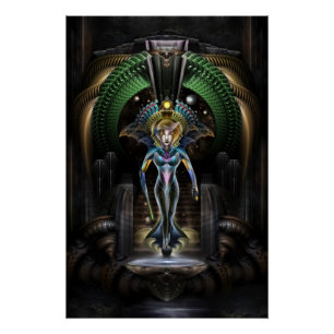 De Majesteit Trilia Fractal Fantasy Portret Perfect Poster