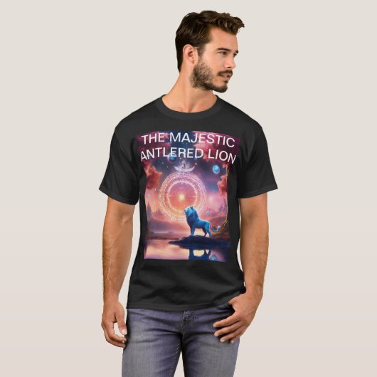 DE MAJESTIC ANTLERED LEEUW T-SHIRT (Voorkant volledig)