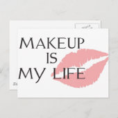 de make-up is mijn het levenskussen briefkaart (Voorkant / Achterkant)