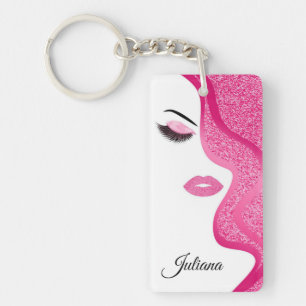 De make-up met schittert effect sleutelhanger
