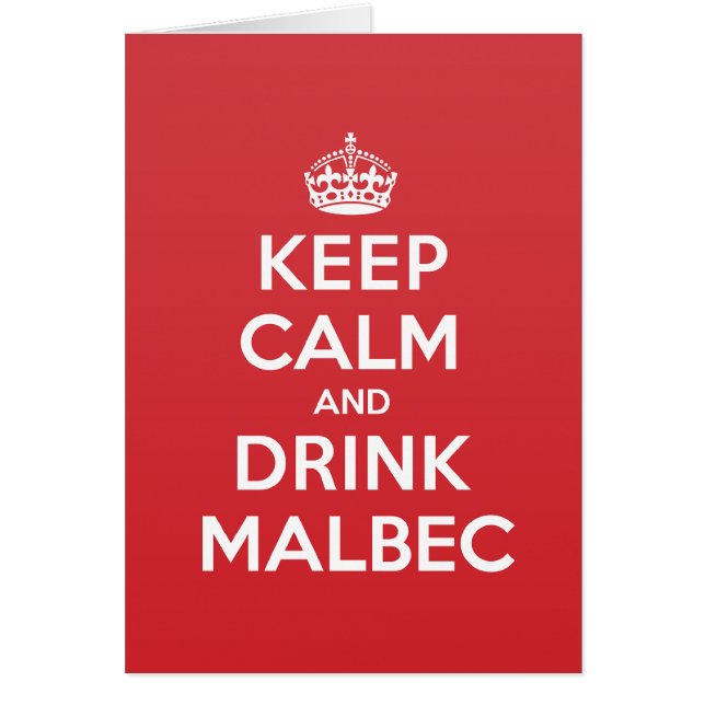 De Malbec-kaart voor Drink van kalm bewaren (Voorkant)
