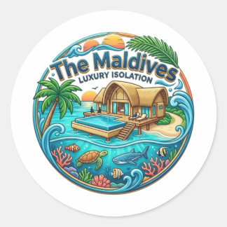 DE MALDIVEN RONDE STICKER