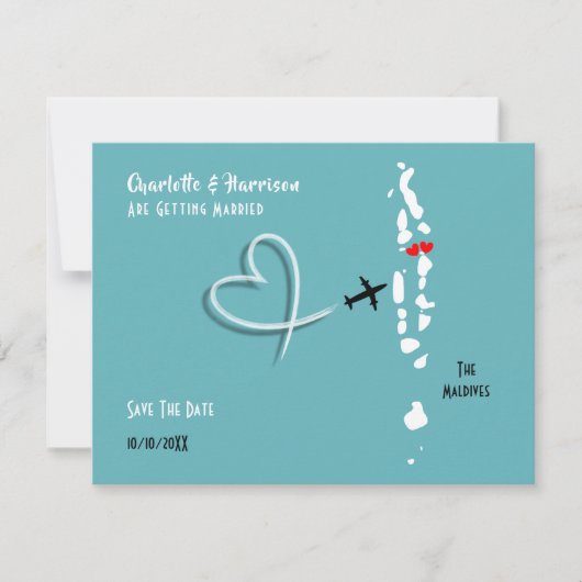 De Malediven Trouwbestemming Save The Date (Voorkant)