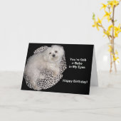 De Maltese Wensen van de Verjaardag op Zwart & Wit Kaart (Gele Bloem)